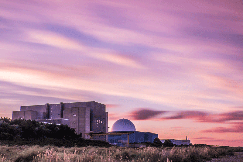 The nuclear power stations of Sizewell A and B in Suffolk, UK