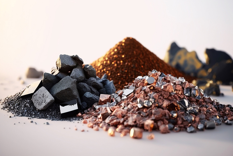 Small pile of materials from a rare earth mine