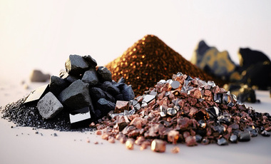 Small pile of materials from a rare earth mine 