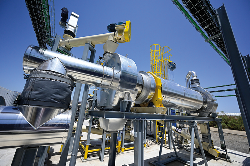 The rotary dryer at the Plataforma Solar de Almería in Spain