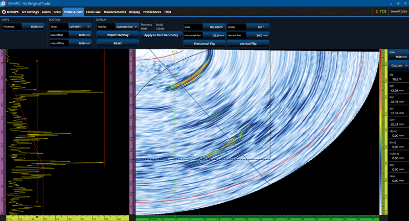 Detection of the crack and inside the corner corrosion