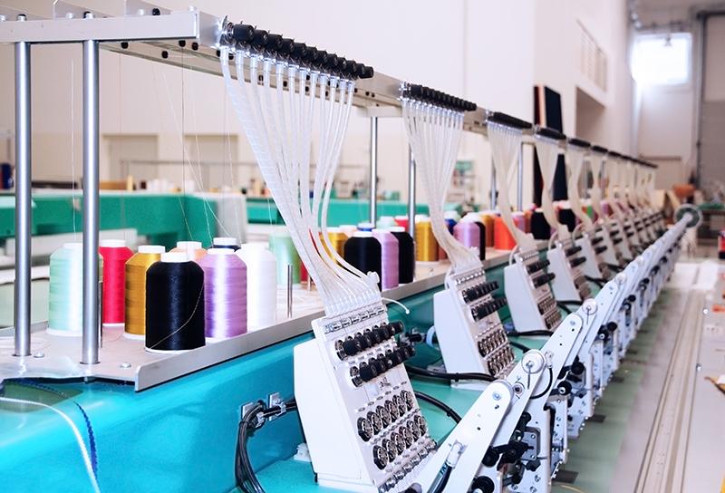 An industrial embroidery machine