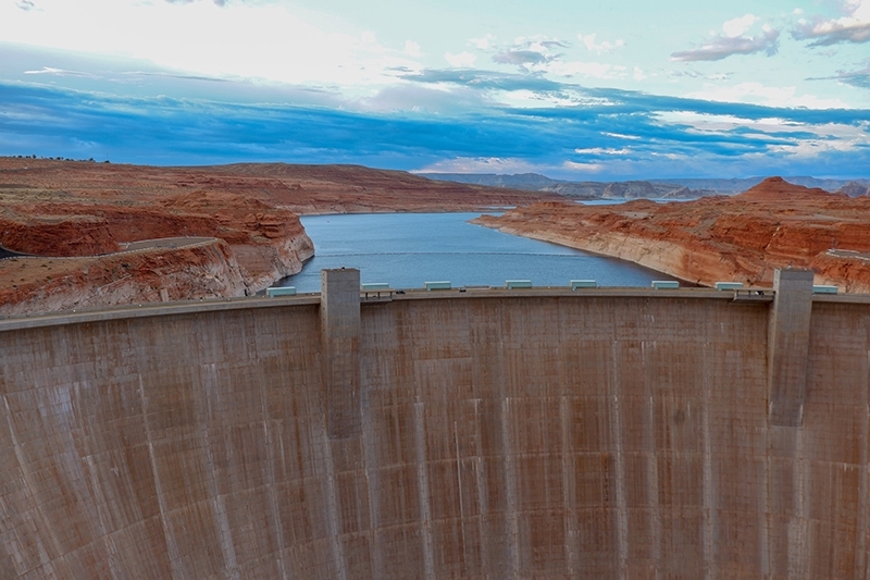 The Glen Canyon Dam at Lake Powell in Page, Arizona, USA