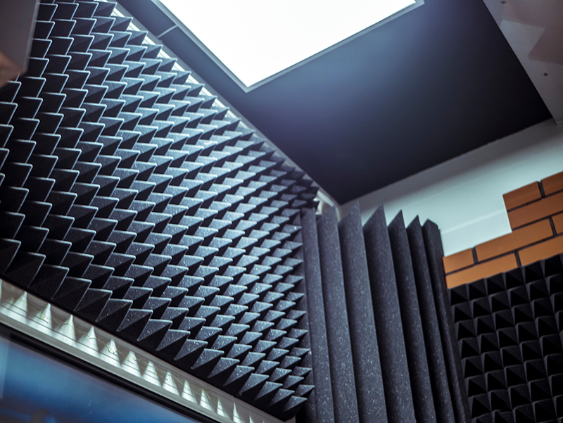 Acoustic foam on a wall