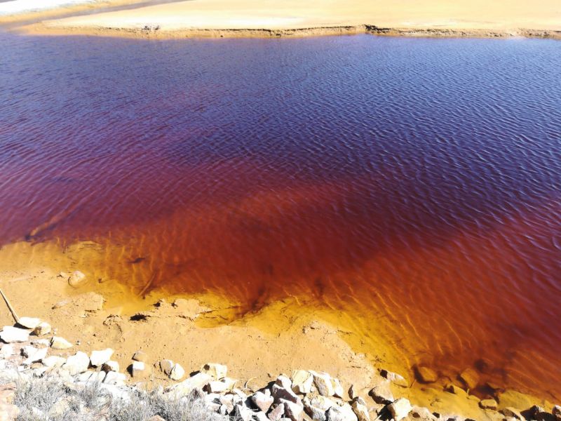 Toxic effluent from a mine in South Africa pictured
