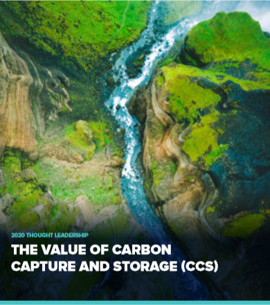 Report cover with river flowing through landscape from above