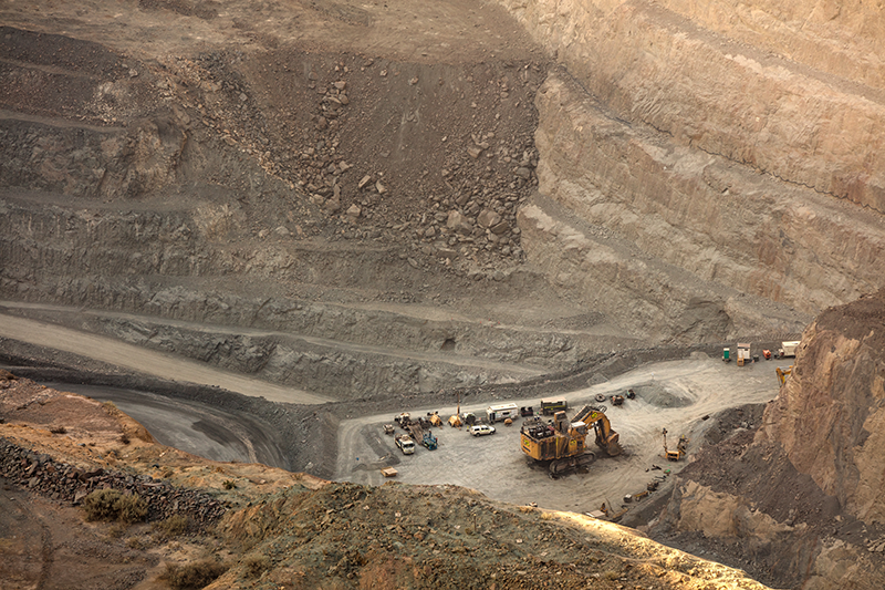 Stock image of a super pit mining operation with trucks in Kalgoorlie, Western Australia