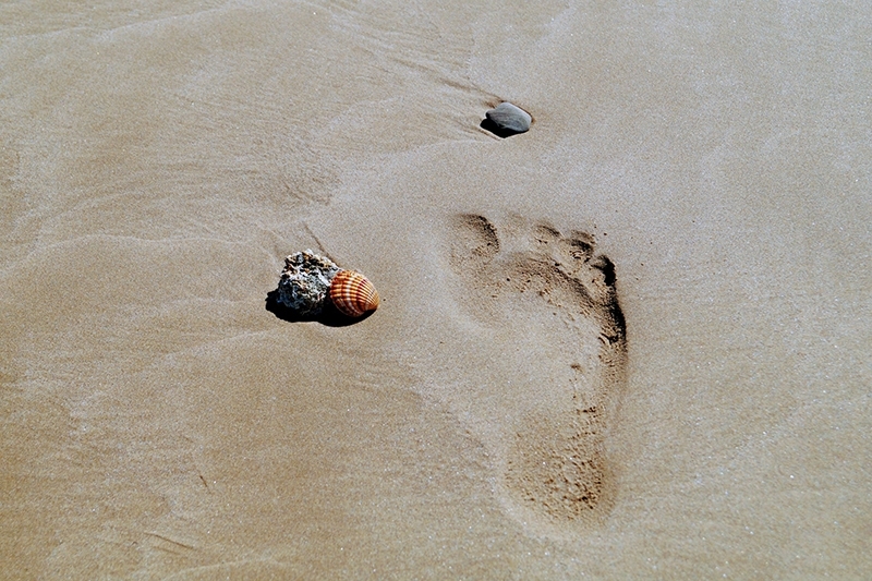 Footprint in sand