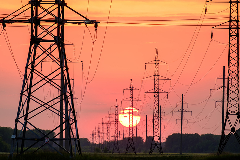 Pylons and sunset