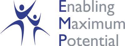 Enabling Maximum Potential company logo two blue people icons