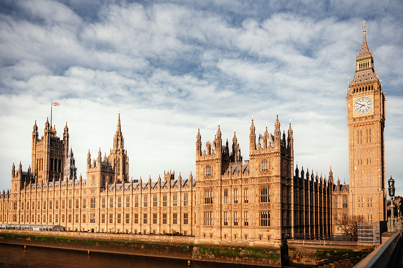 Stock image of the Houses of Parliament, Westminster