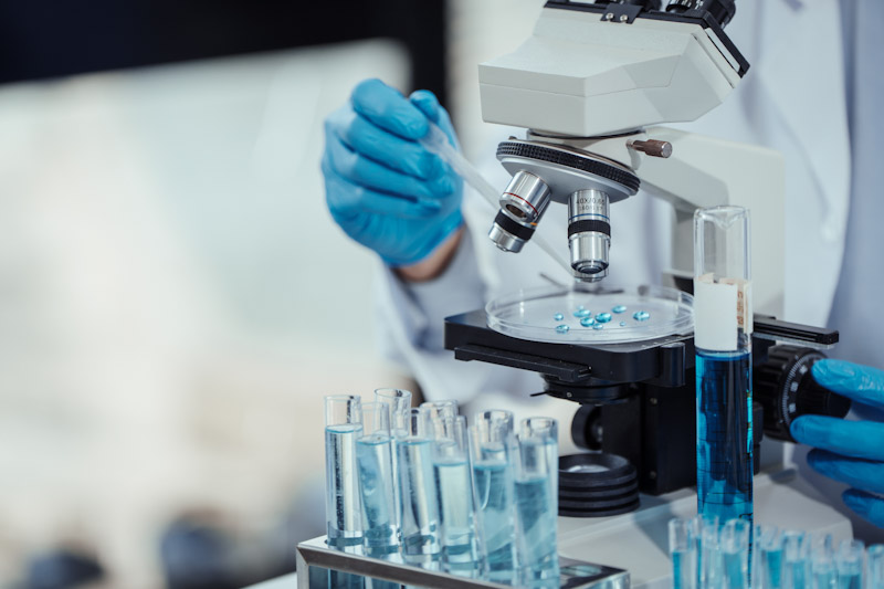 Microscope in a lab
