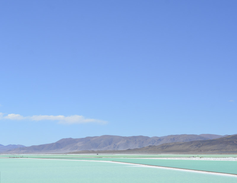 Brine pools for lithium production in the Argentine Puna