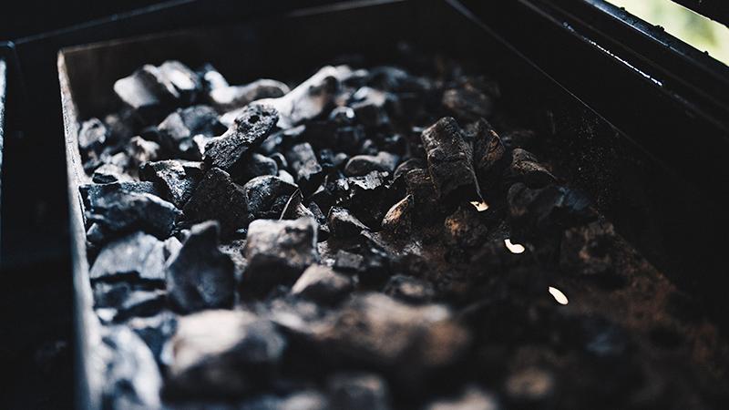 coal in a truck seen from above