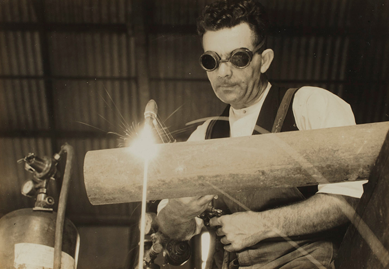 Kodak Australasia Pty Ltd, Jim Myers Welding Pipe, Abbotsford, Victoria, 1930s