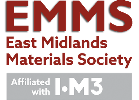 EMMS full name on red font with Affiliated with IOM3 bottom grey strip