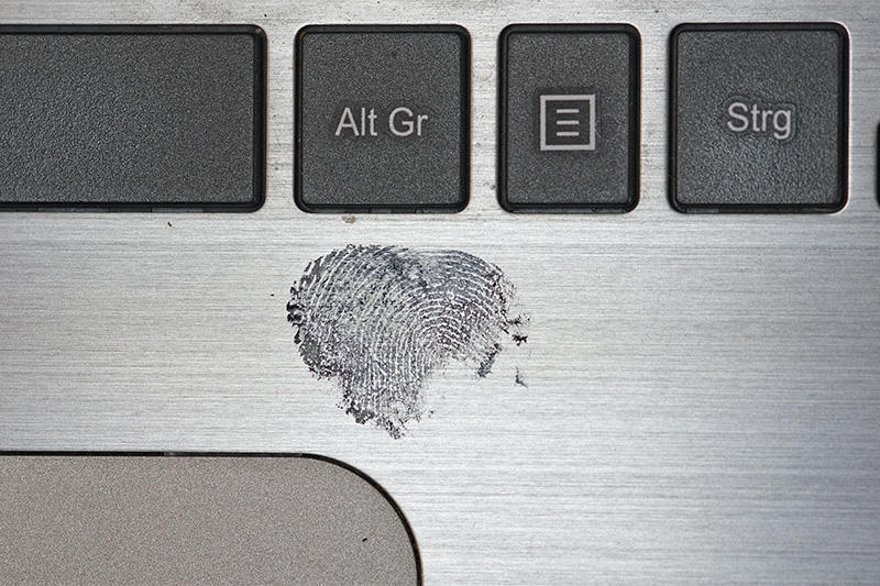 fingerprint on laptop