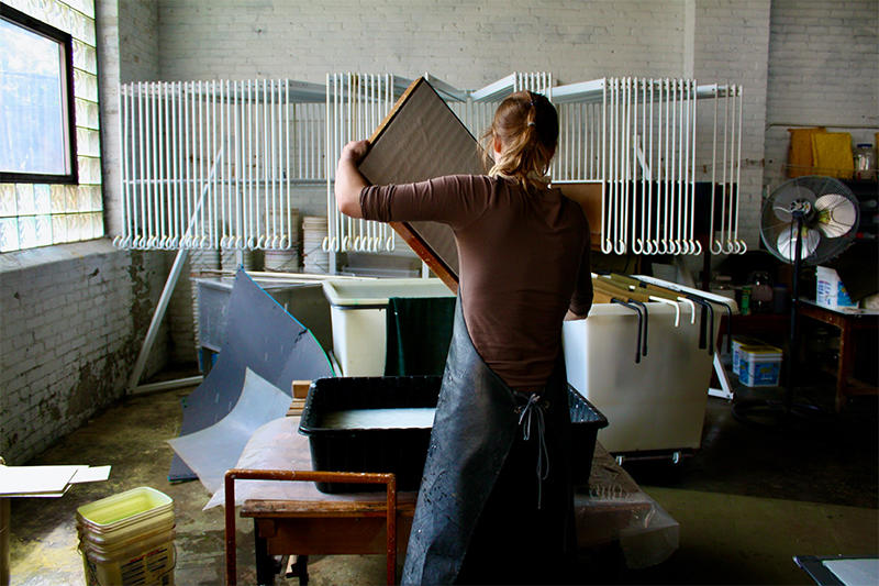 Papermaker at work
